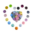 10 шт., шестигранные силиконовые бусины для прорезывания зубов, 17 мм