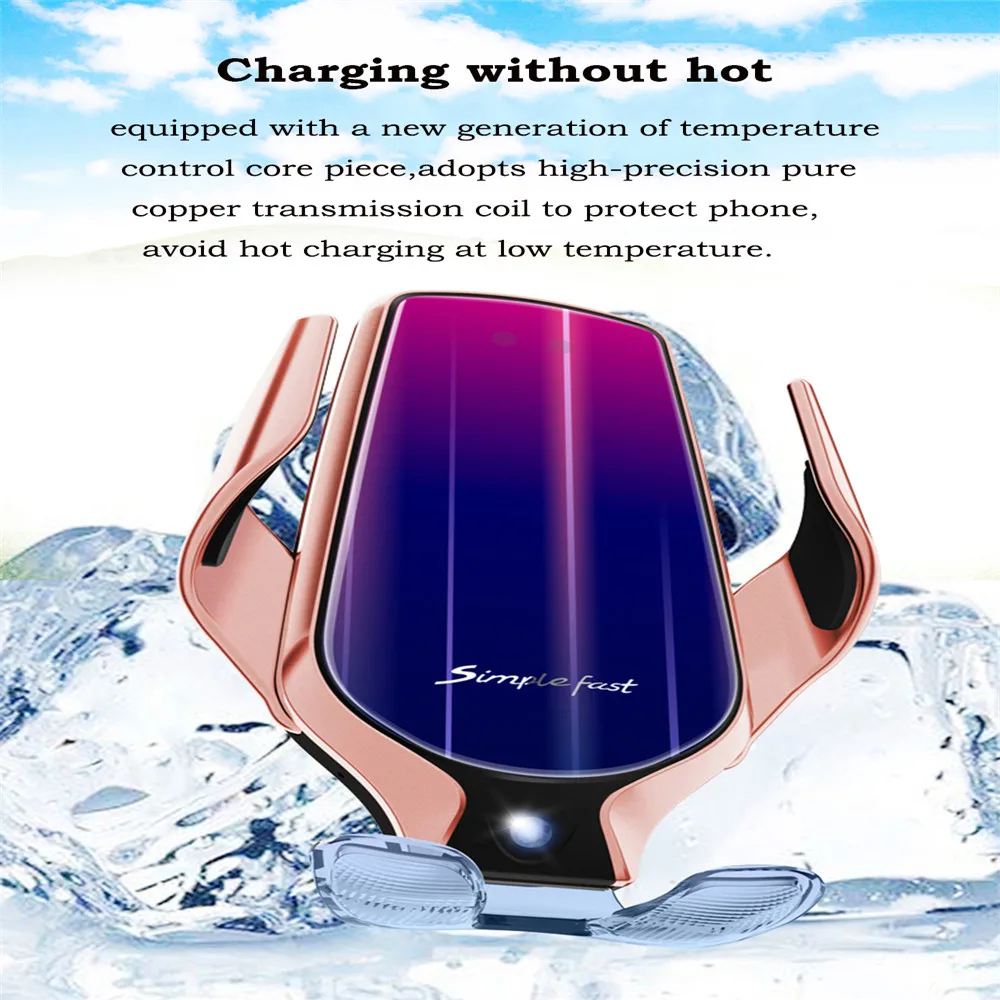 Умный автомобильный держатель с датчиком беспроводной зарядки поворот на 360