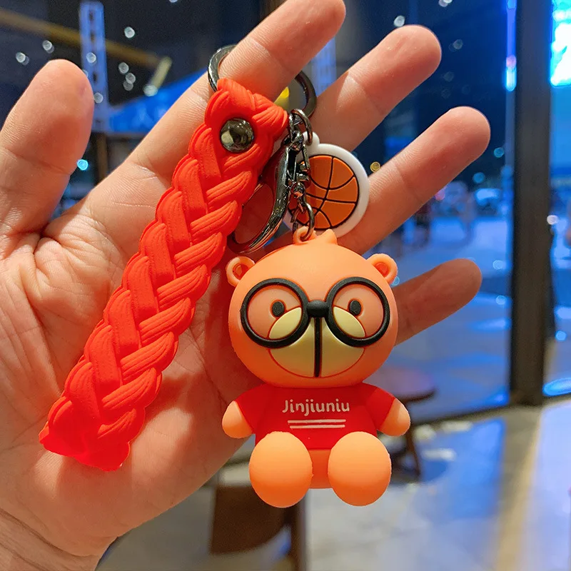 

Cartoon Kawaii Bear Silicone Keychain Gift Car Key Chain The Ornament Is Lovely Bag Pendant Holiday Gift Jewelry Key Chains