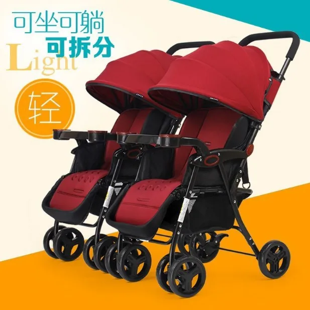 Super Portable Twin Stroller Portable Folding Portable Sitting and Lying Double Stroller Stroller Baby  Stroller Baby