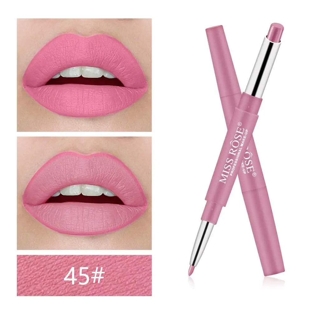 

Miss Rose 2 In 1 Matte Lip Liner Pencil Lipstick Waterproof Long-lasting Lip Makeup Sexy Nude Red Lip Stick Contour Cosmetics
