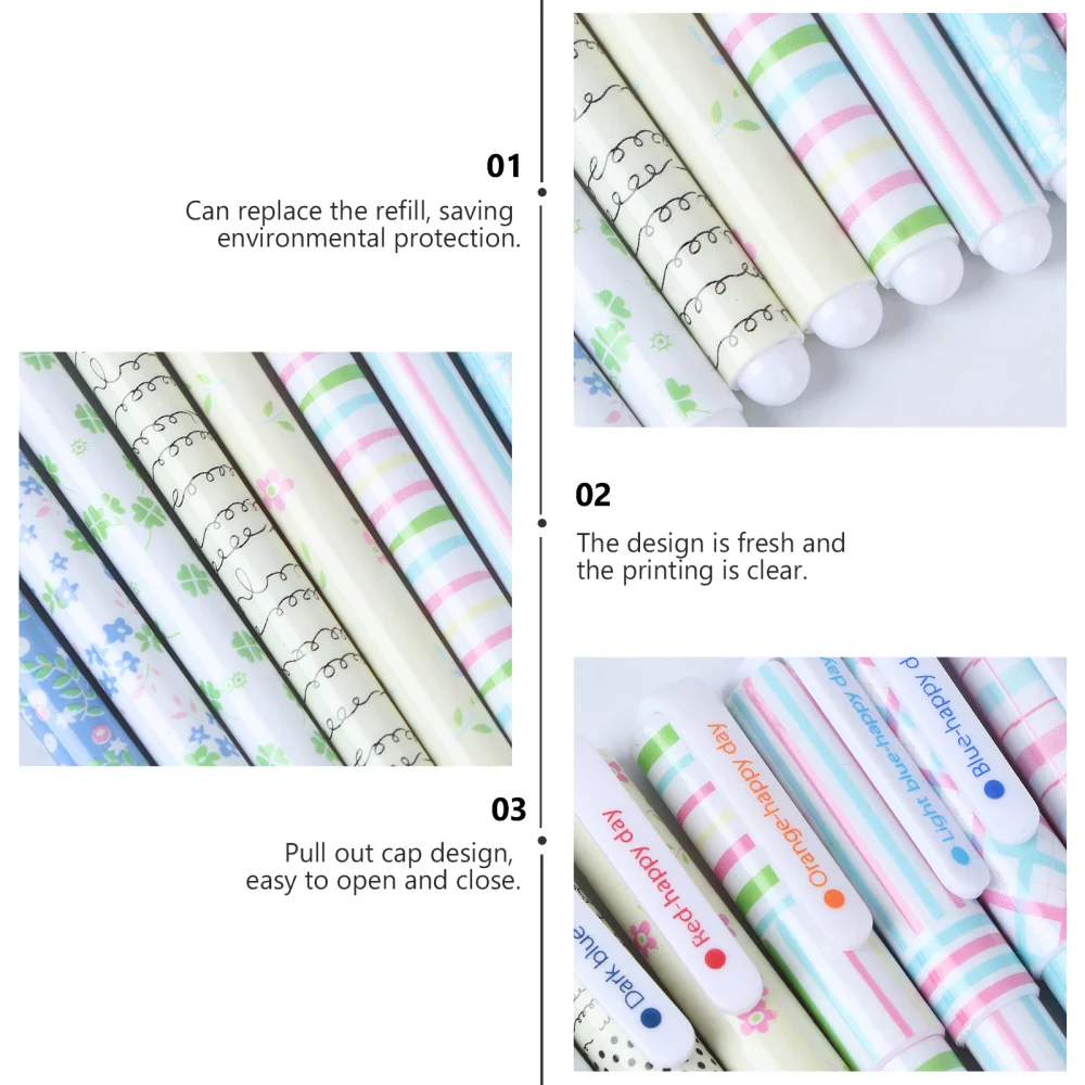 

10pcs Pen Student Writing Pen Animal Office Signature Pen with Pencil Bag for Student (Random Pattern)
