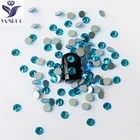 2000NoHF Аквамарин SS3 до SS34 без горячей фиксации стеклянные стразы кристалл для 3D дизайна ногтей украшение с плоским основанием Стразы камень