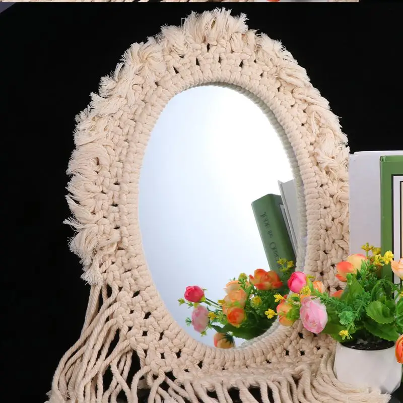 Настенное подвесное зеркало богемное декоративное для макияжа квартиры