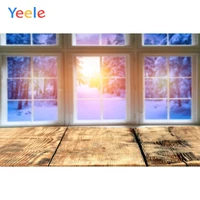 christmas window sunlight wooden floor forest photocall backdrop photography custom photographic background for photo studio
