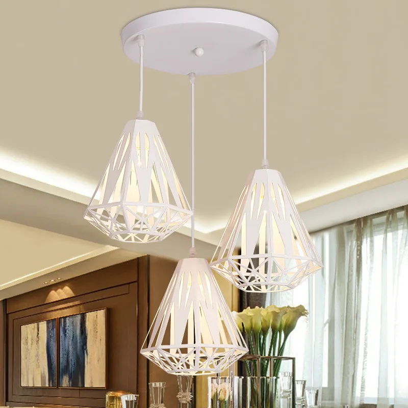 

Modern simple dining room chandelier creative three head individual creative lamp art iron bar lighting