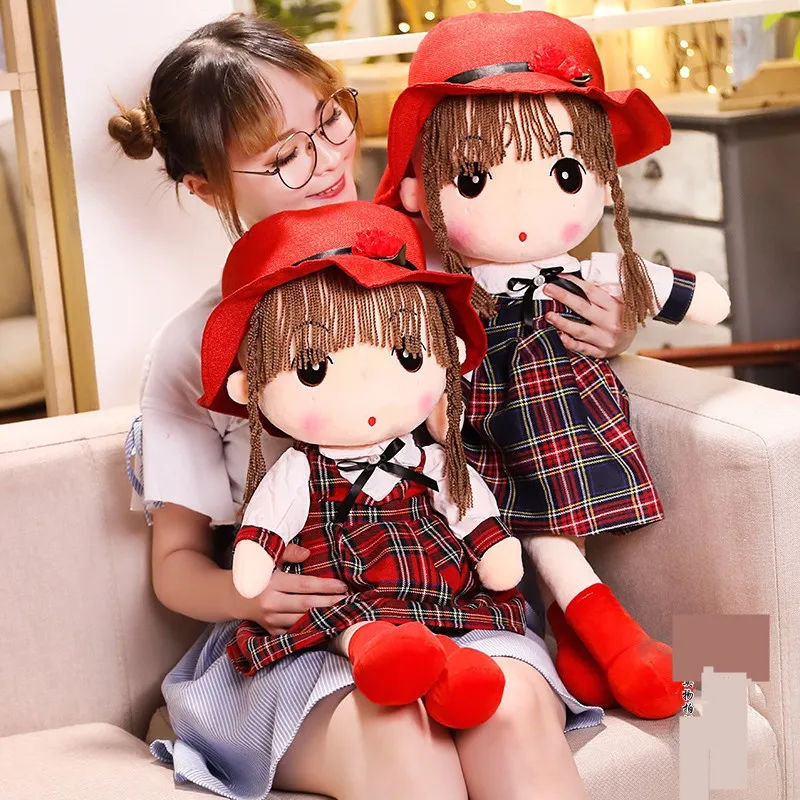 Милая Студенческая клетчатая юбка кукла для девочки мягкая плюшевая игрушка