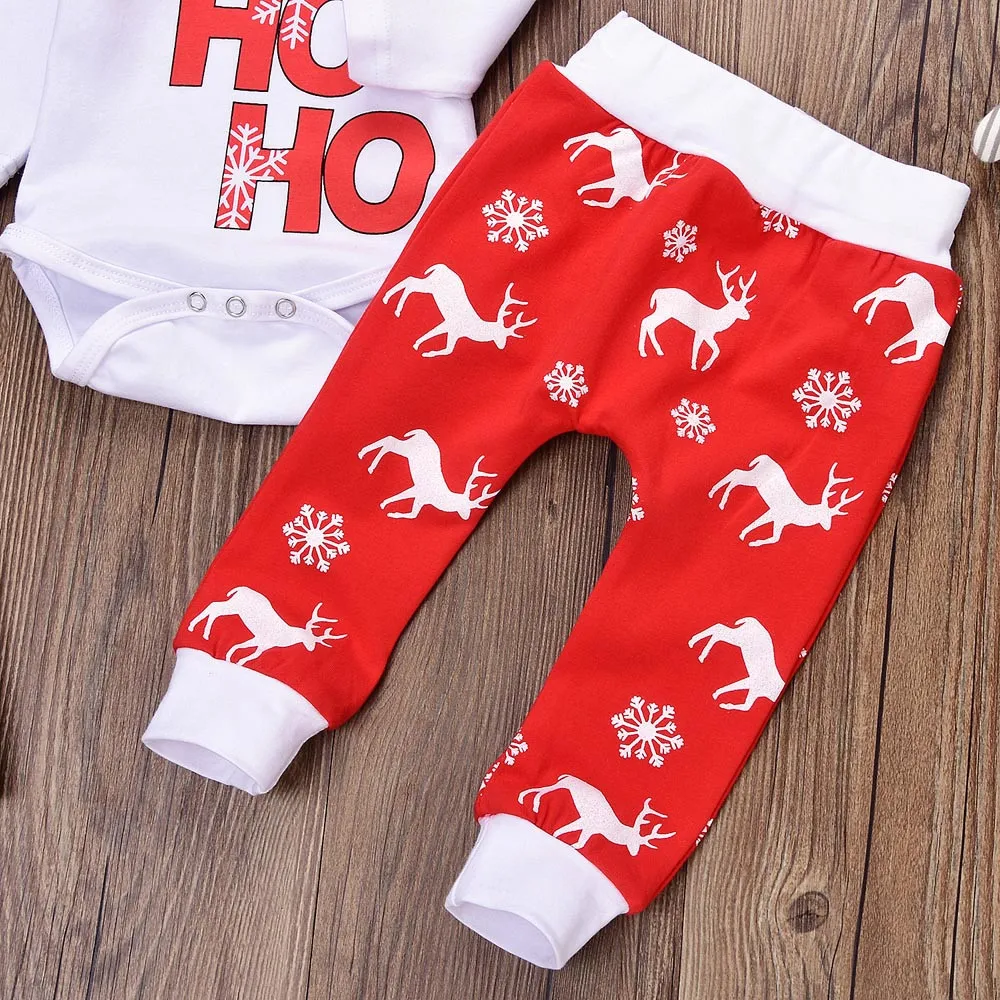 2019 Рождественский костюм с оленем и снежинками для новорожденных комбинезон