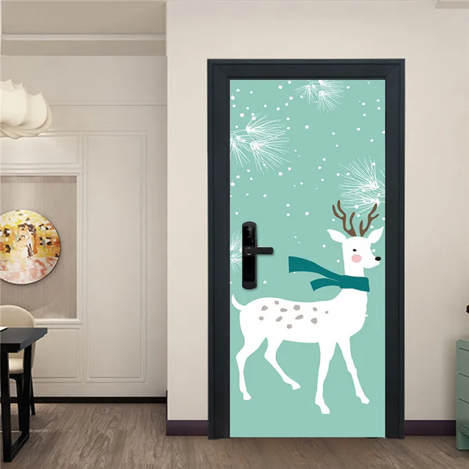 MT258-E Ins Мультяшные наклейки на двери виниловые самоклеящиеся водонепроницаемые Обои Съемные DIY настенные наклейки домашний декор животных плакаты - Цвет: MT258-E