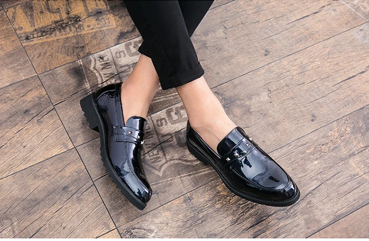 Thick Bottom Mens Dress Shoes Men Bring Brand Wedding Shoes Luxury Italian Casual Office Formal Loafers Boats Leather Shoes Men