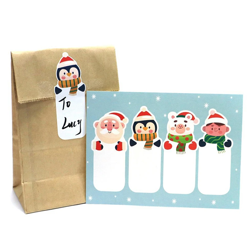 

10Sheets Merry Christmas Gift Name Tags Present Seal Label Stickers Gift Package Decoration