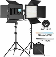jintu l4500k 3200k 5500k bi color studio led video light battery ac power barndoor for canon nikon sony pentax dslr camera