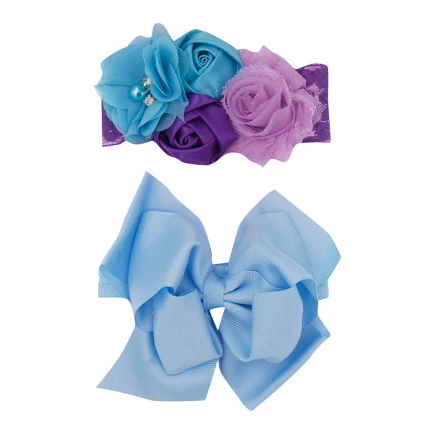 Повязка на голову с бантом для маленьких девочек комплект из 2 предметов