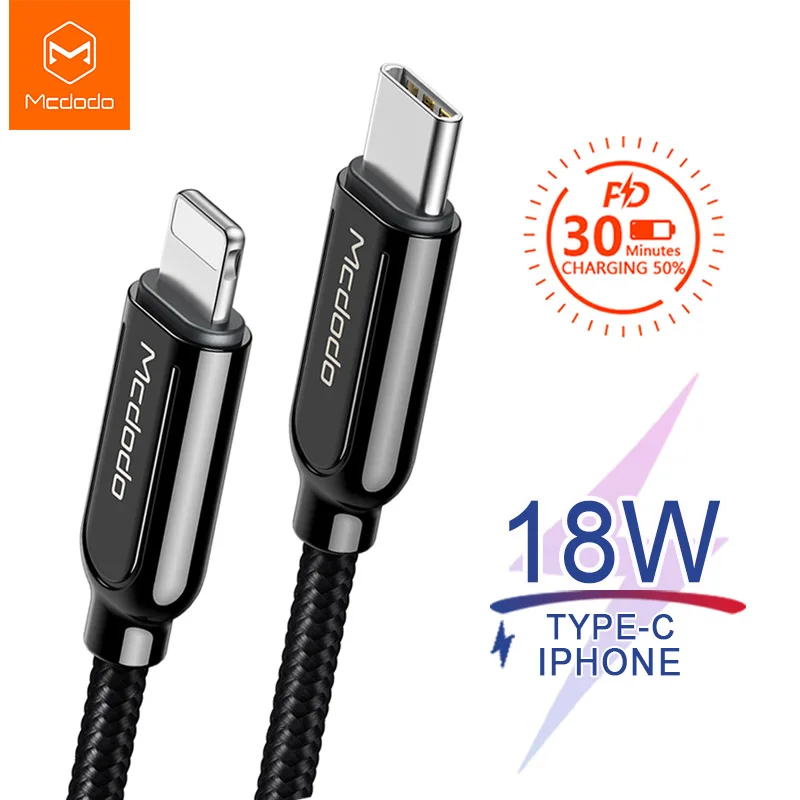 USB Type C PD кабель Mcdodo 36 Вт для iPhone lightning X XR XS Max 8 Plus 11 Pro IOS13 Быстрая зарядка передачи