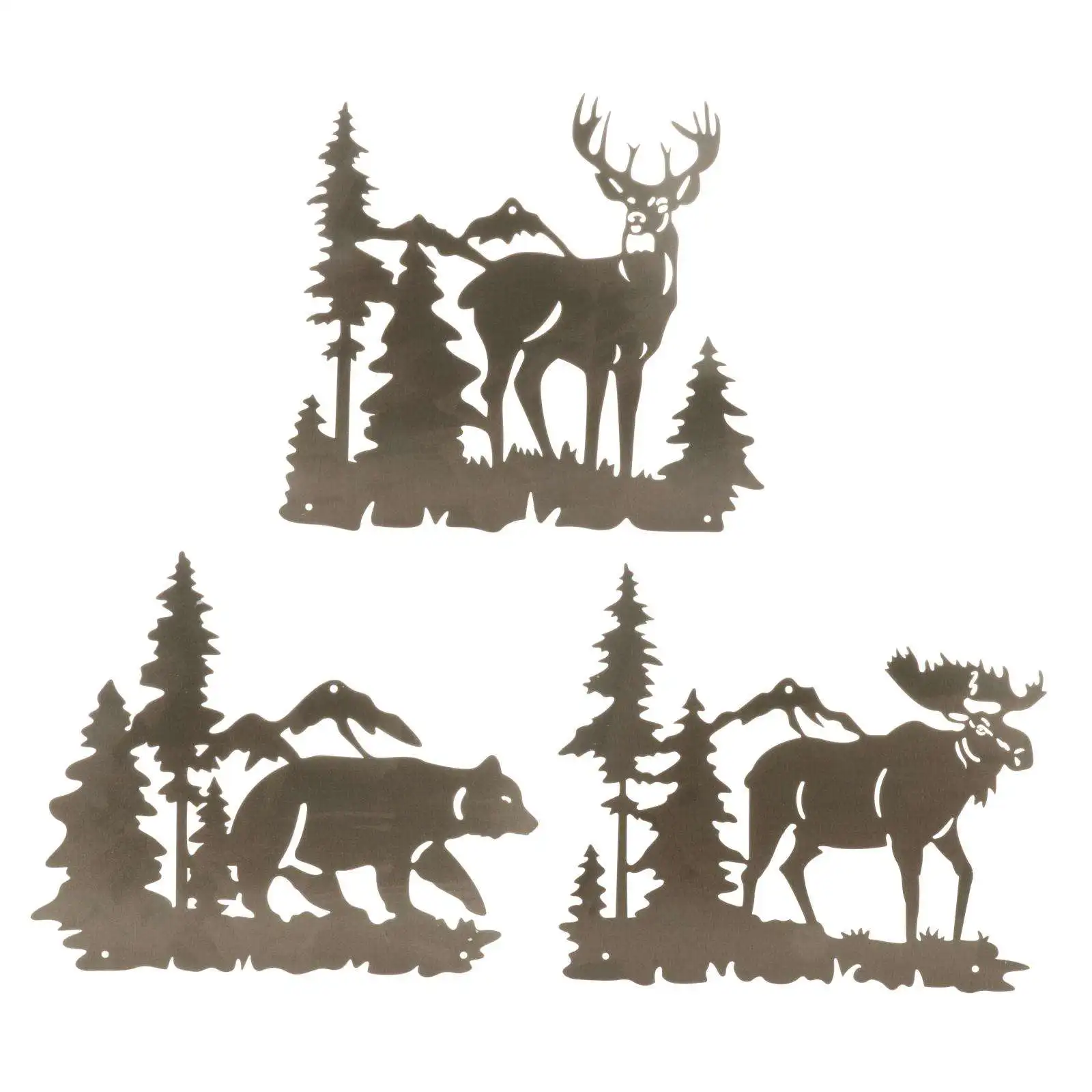 

Metal Wall Art Animal in the Forest Wall Decor Hanging for Living Room Bedroom Bathroom Cabin Indoor Outdoor