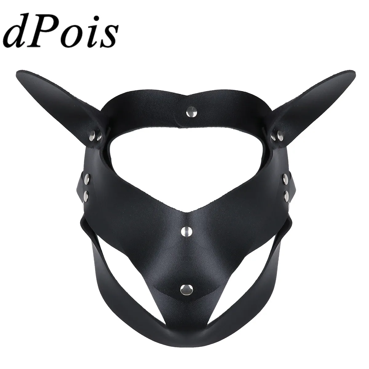 Женский черный кожаный японский костюм для взрослых женщин с половинчатым лицом