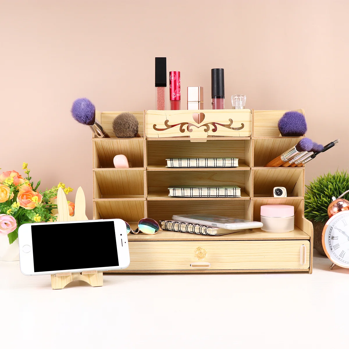 

5-уровневый стеллаж для хранения карандашей, настольный органайзер для ручек, деревянный контейнер для хранения ручек, Белый держатель для ...