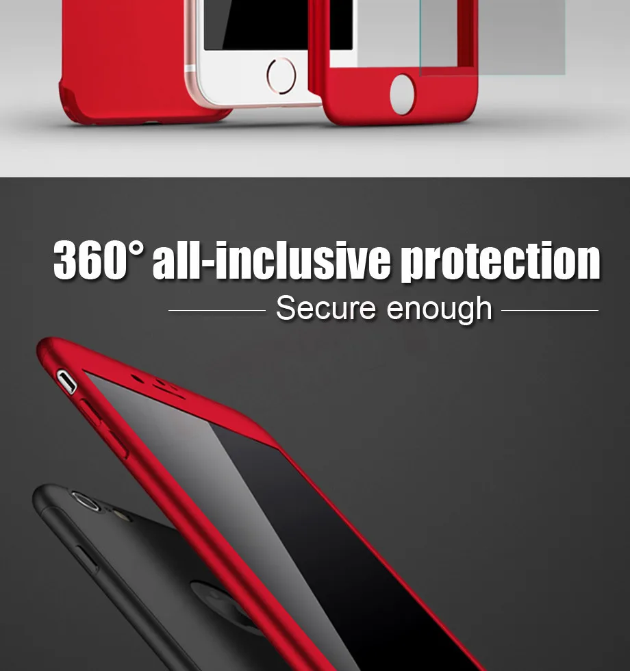 360 Полный чехол для телефона для iPhone 8 6 6 S 7 Plus 5 5S PC защитный чехол для iPhone X XS MAX XR 11 Pro Max чехол со стеклом