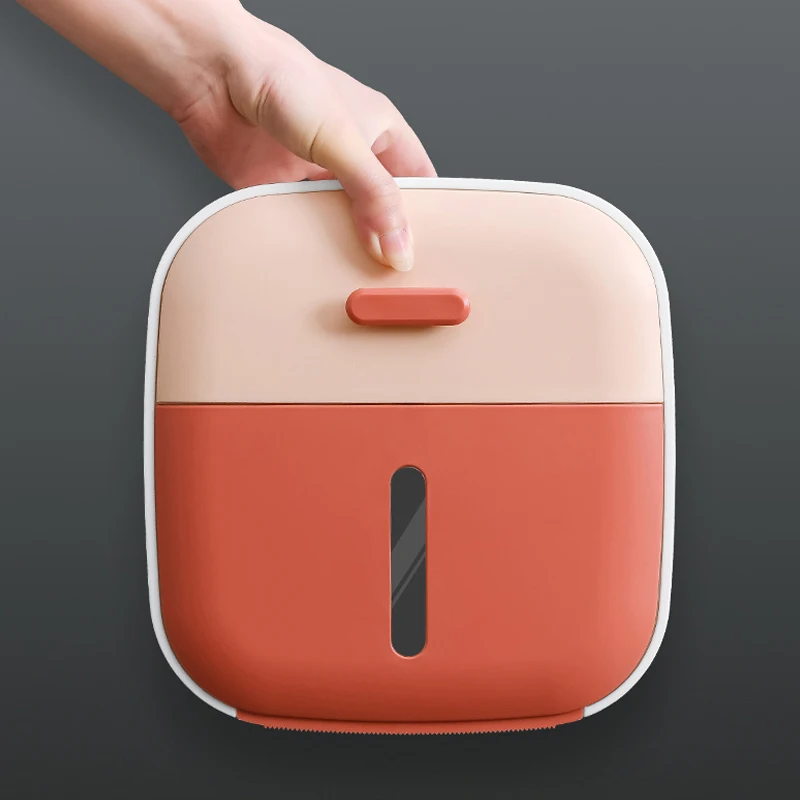 Joybos-caja de pa&ntilde;uelos de ba&ntilde;o, organizador de papel higi&eacute;nico, soporte de Tel&eacute;fono de almacenamiento, prensa abierta, resistente al agua, accesorios de ba&ntilde;o-2