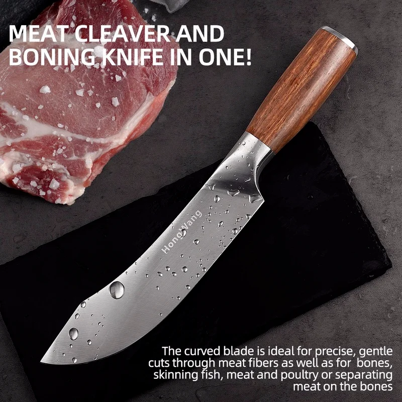 

Stainless Steel Kitchen Knife Chef knives High Hardness Meat Vegetables Slicing Cleaver Butcher Boning Knife Rosewood Handle