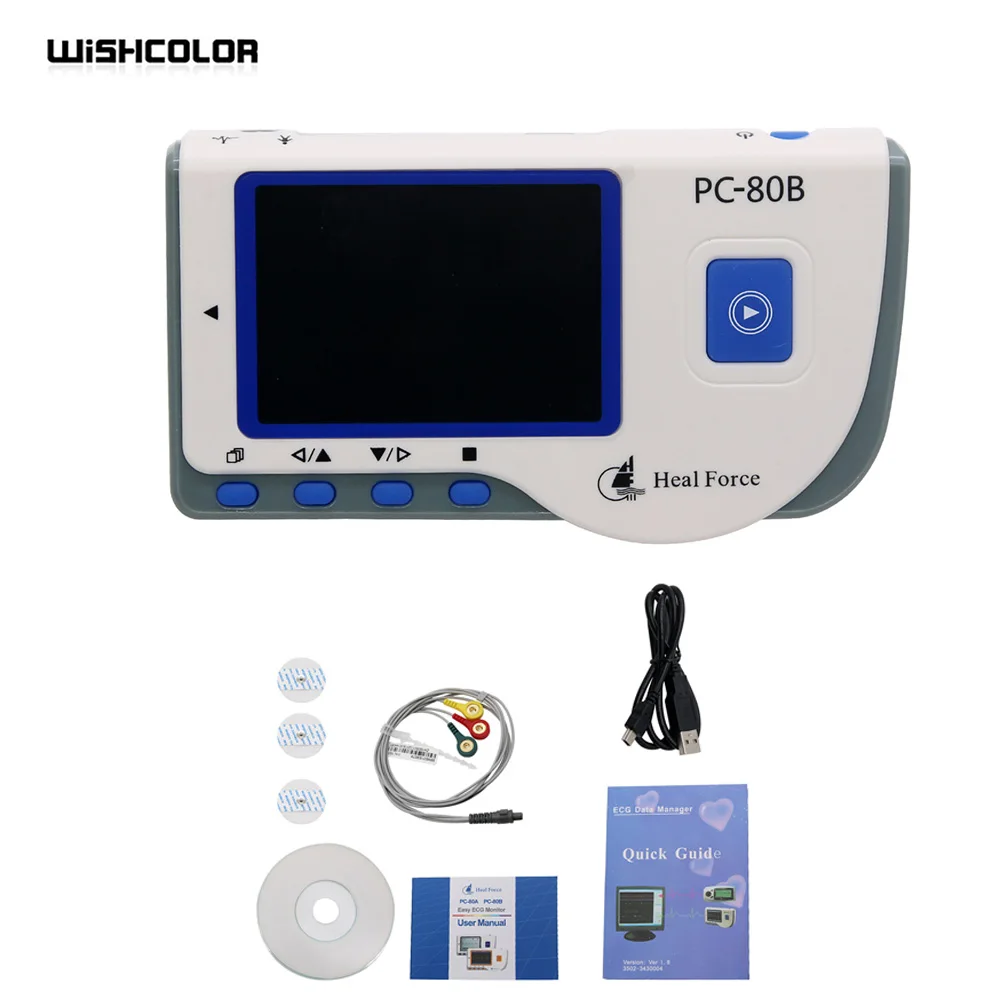 Wishcolor Новый PC-80B портативный ЭКГ монитор LCD электрокардиограмма сердца рекордер