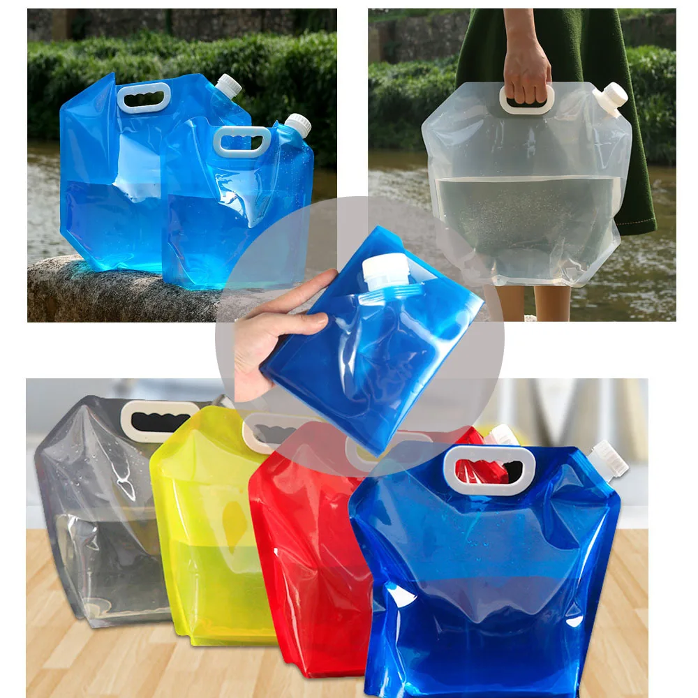 Портативные вместительные складные мешки для воды объемом 5 л 10 портативные