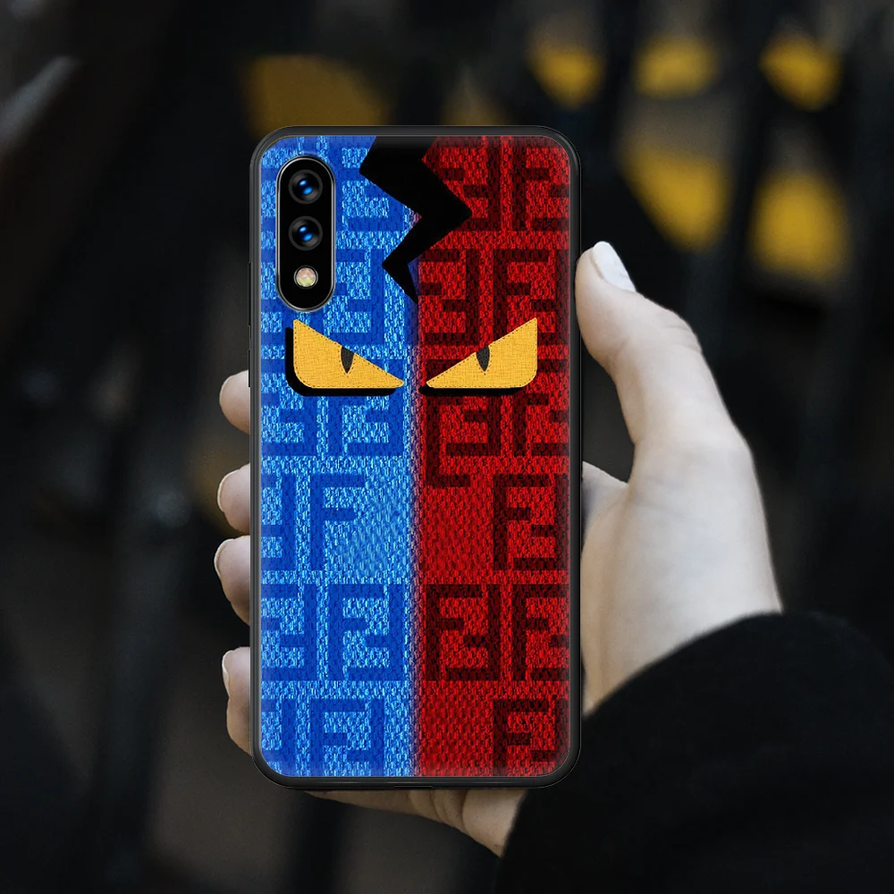 

Italian Luxury Brand Phone Case hull For huawei honor play 6 7 8 9 10 view 20 A X i pro lite black Hoesjes Fashion Bumper