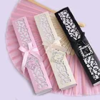 Веер Складной Шелковый, 30 шт.лот, с именем и датой жениха, в подарочной коробке