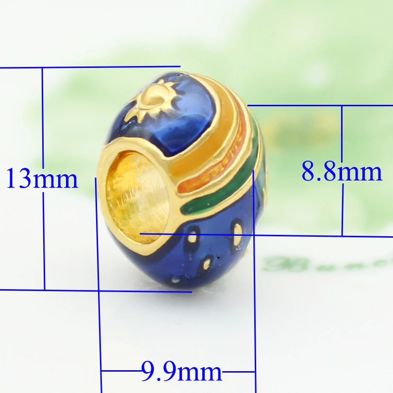 Бесплатная доставка пасхальные синие радужные бусины Faberge в форме яйца подходят