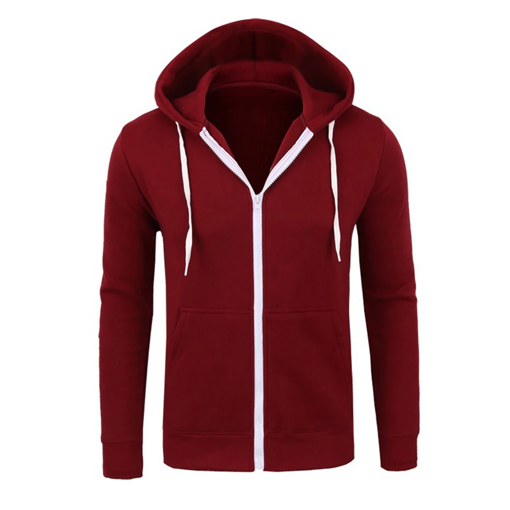 Спортивные мужские однотонные толстовки с длинными рукавами тонкая куртка
