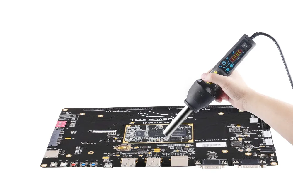 Новая горячая PG8018 lcd 220 V/EU 650W lcd Регулируемая электронная Тепловая фена паяльная станция IC SMD BGA+ 9 сопло