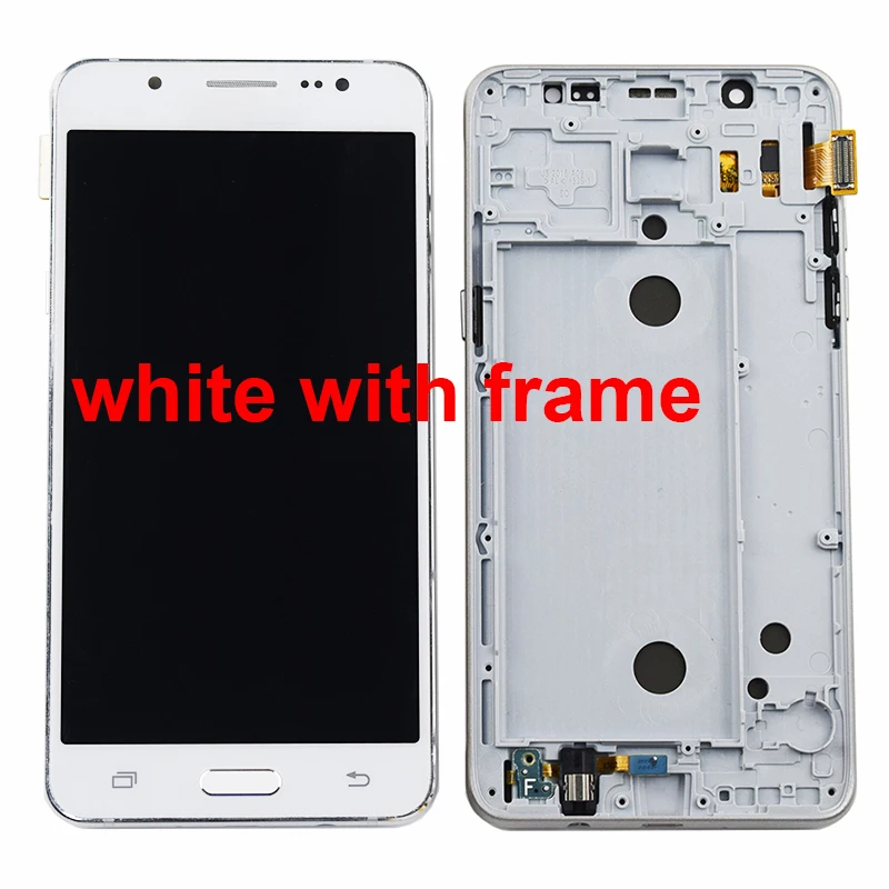 White with frame Для samsung Galaxy J5 ЖК-дисплей SM-J510F J510G J510Y J510M J510 J510FN ЖК-дисплей Дисплей кодирующий преобразователь сенсорного экрана в сборе с рамкой - Цвет: White with frame