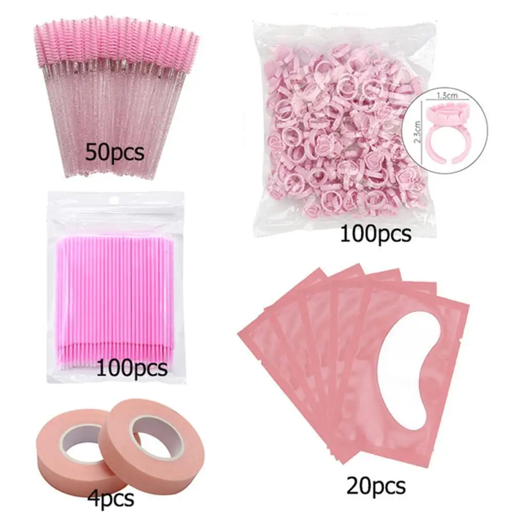 

Eyelash Extension Set Kit Micro Lash Mascara Wand Tape Glue Ring Eye Pad Mini Fake Lash Brushes Cilias Grafting Applicator Tools