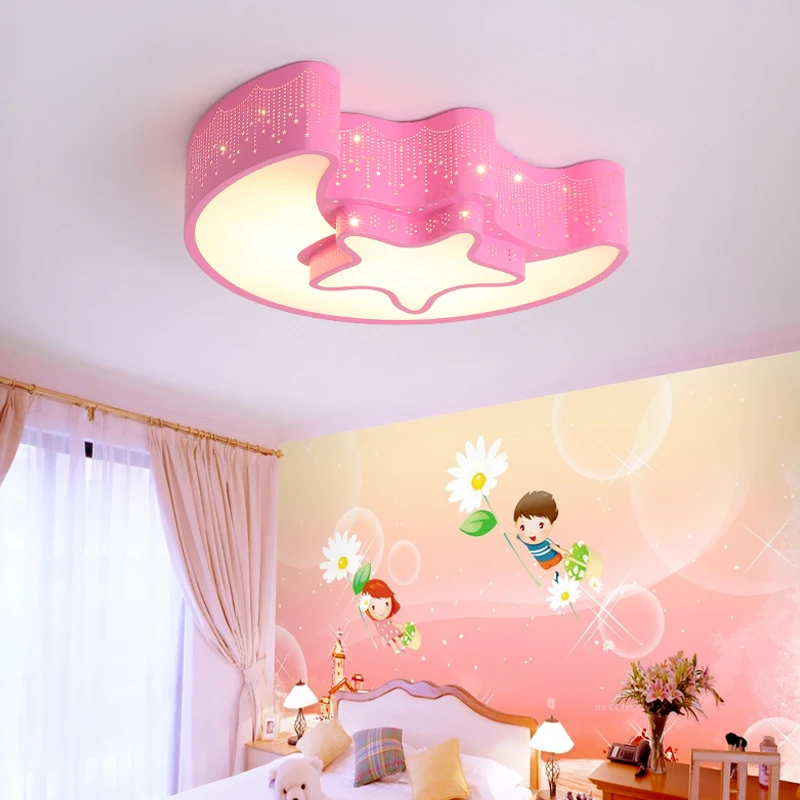 

Bedroom lamp children's room modern minimalist ceiling lamp warm romantic stars moon creative atmosphere boys and girls lamps