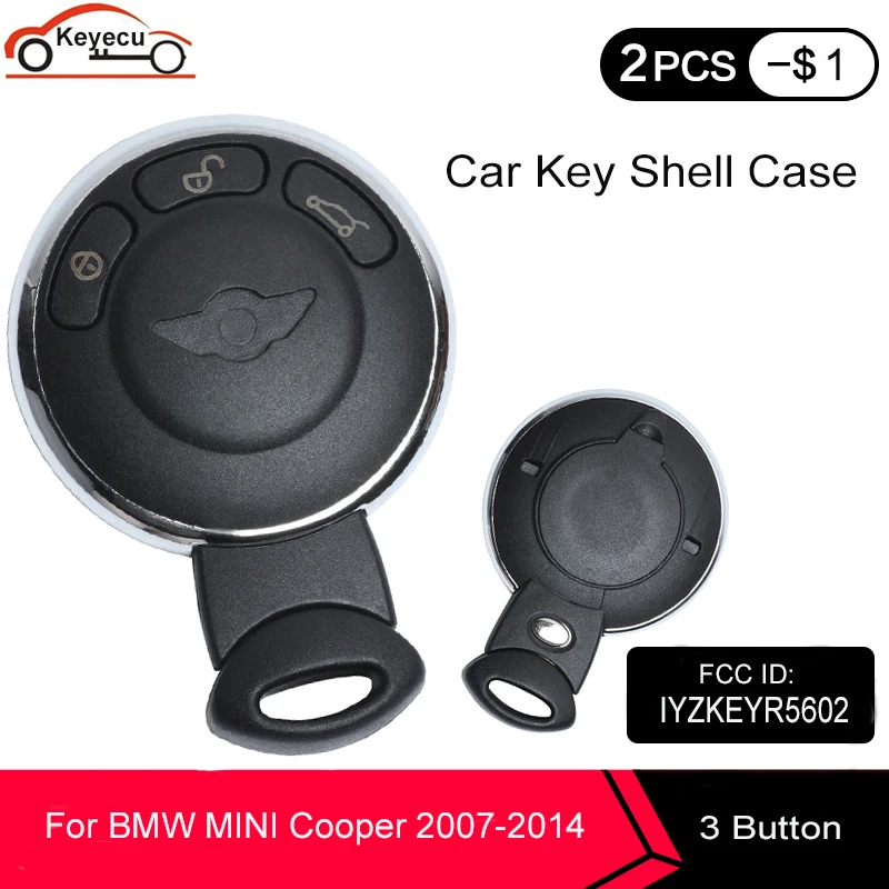 Смарт чехол KEYECU для BMW Mini Cooper R56 2007 2014 3 кнопки дистанционного управления без ключа