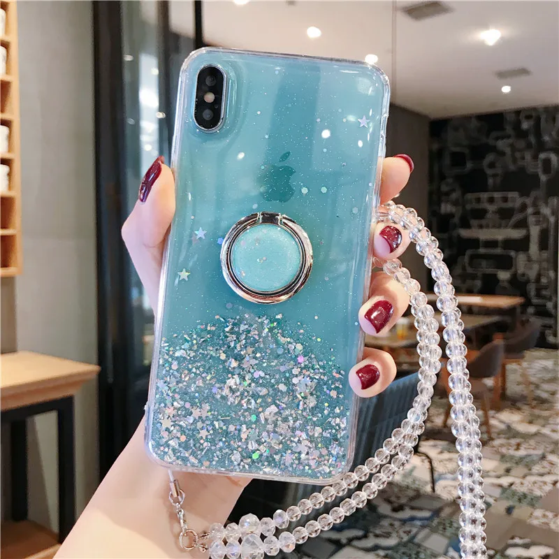 Блестящий противоударный чехол для Huawei Mate 20 P30 P20 Honor 10 9 8 8x20 Pro Lite с кольцом пальцев