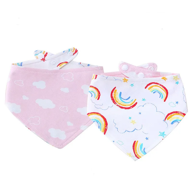 

Baby Bibs Burp Cloth Cotton Double-side Print Triangle Reusable Bibs Baby Adjustable Feeding Towels Bandana Safety Infant Bibs