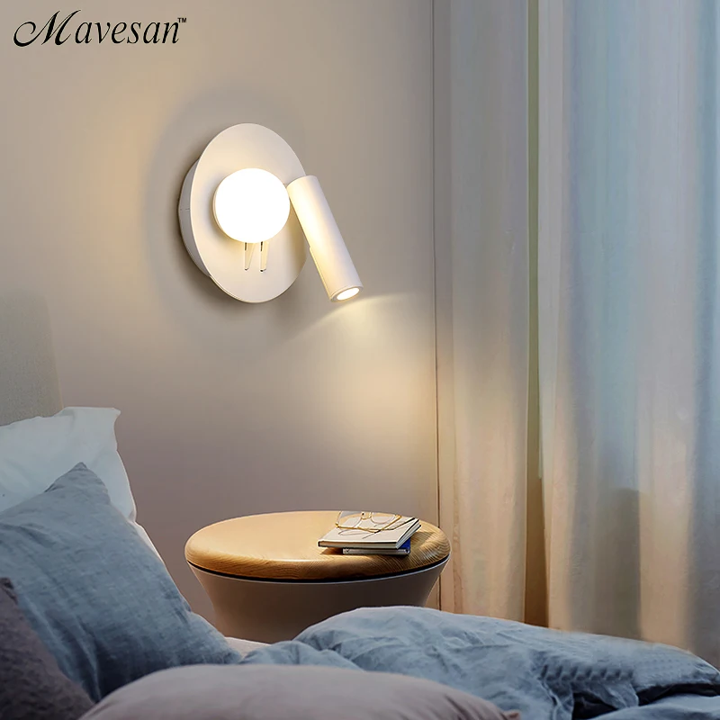 

Светодиодный настенный светильник в скандинавском стиле, алюминиевое бра для прикроватной тумбочки, лестницы, коридора, кухни, фойе, для помещений и дома, 90-260 в