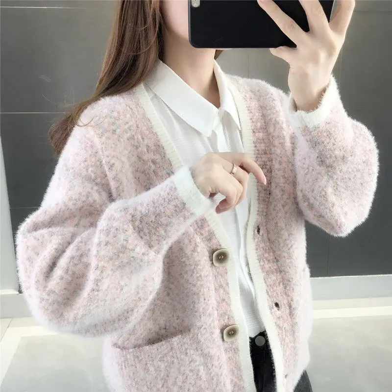 

Autumn Winter Sweater Women Loose Outwear Cardigan Casual Women's Jacket Thick Warm Chic Knitted Long Tops Coat Female X317