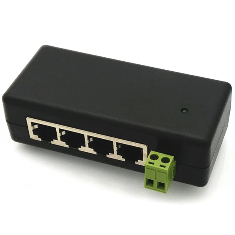 4 порта PoE инжектор 4CH адаптер питания Ethernet блок Pin 5(+)/7 8( ) Входной DC12 48V для ip