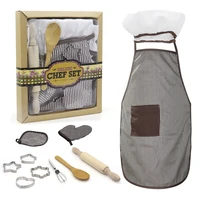 aa 11 pieces apron set cute apron with chef hat baking mould kitchen ware for kids girls boys
