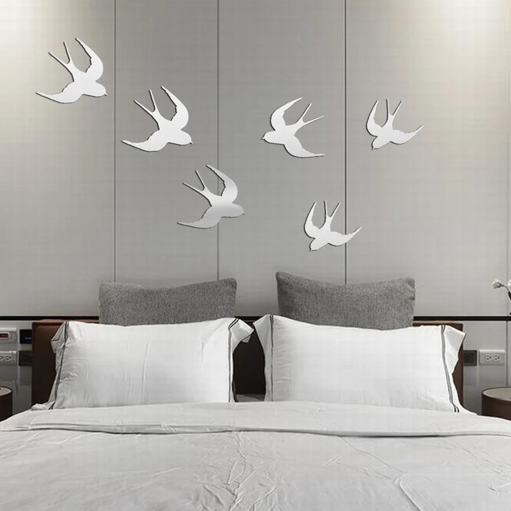 1 шт. зеркальная акриловая Наклейка на стену Ласточка|Наклейки стену| |