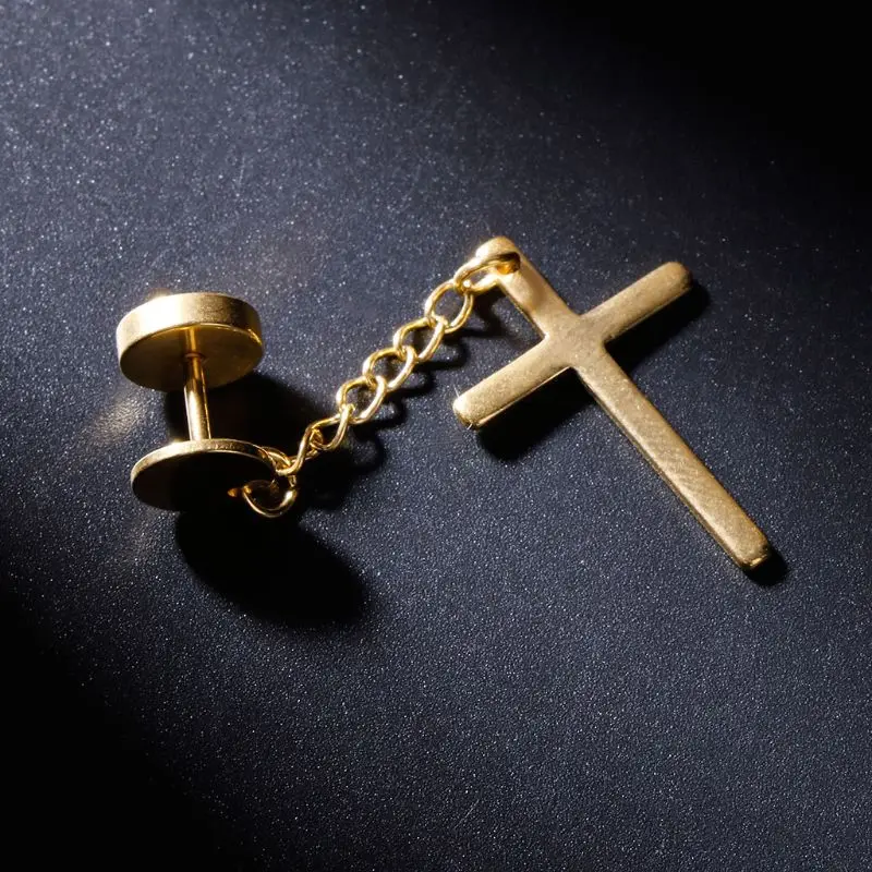 Серьги-подвески унисекс 1 шт. длинные серьги-подвески из титановой стали и золота