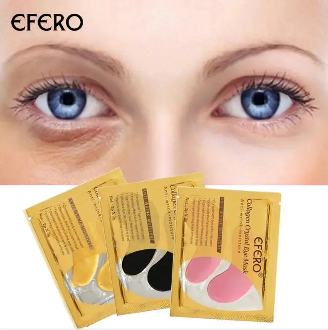 24K Золотая кристаллическая коллагеновая маска для глаз патчи ухода за глазами