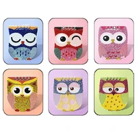 6pcsset children diamond painting notebook diy owl special shaped diamond embroidery cross stitch notebook animal diary book