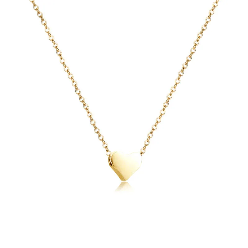 

Stainless Steel Necklaces Cute Heart Korean Fashion Style Men Chain Necklace For Women Jewelry Collar Pendant Friends Gifts