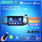 8-ядерный автомобильный радиоприемник JUSTNAVI для Toyota Corolla G Alitis 9 E120 2003 - 2007 2 Din радио 1280*720P IPS WIFI беспроводной Автомобильный плеер