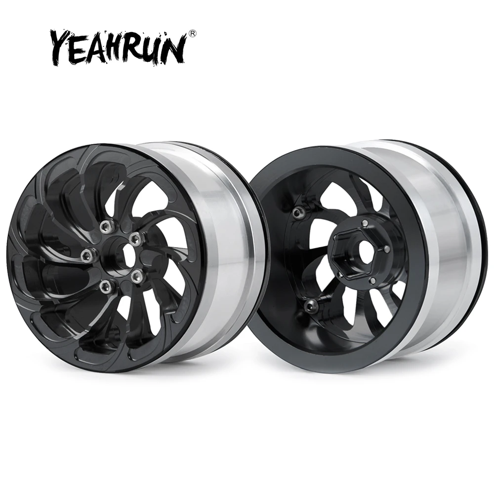 

YEAHRUN 4Pcs/set 2.2 inch Metal Beadlock Wheel Rims Hubs for AXIAL SCX10 D90 CC01 TRX4 1/10 Scale RC Crawler Car Parts