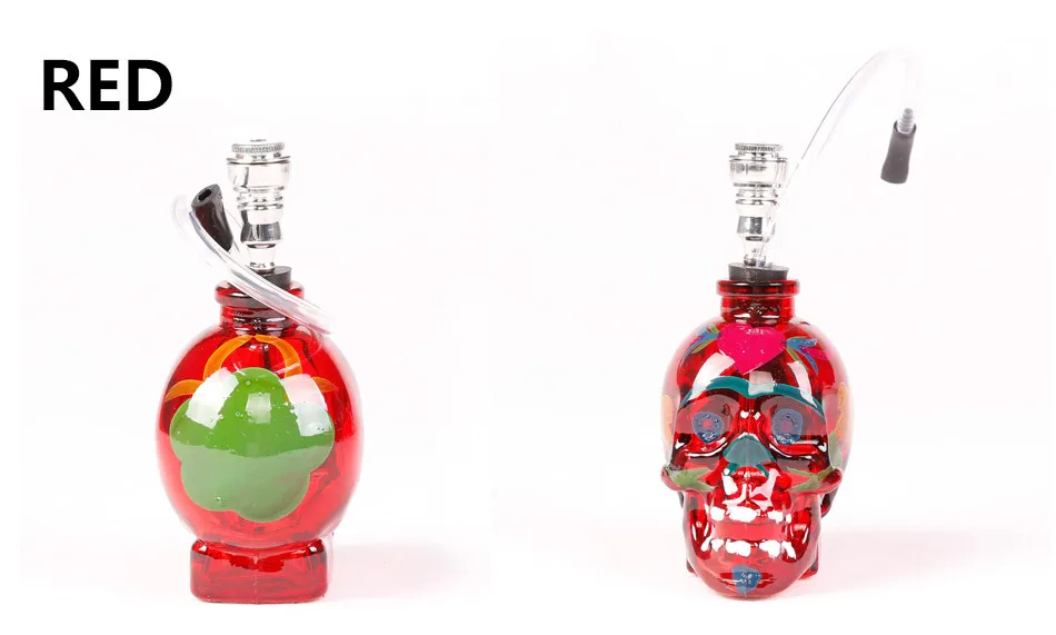 Трубка курительная стеклянная водяная труба кальяна цветная головная черепа с
