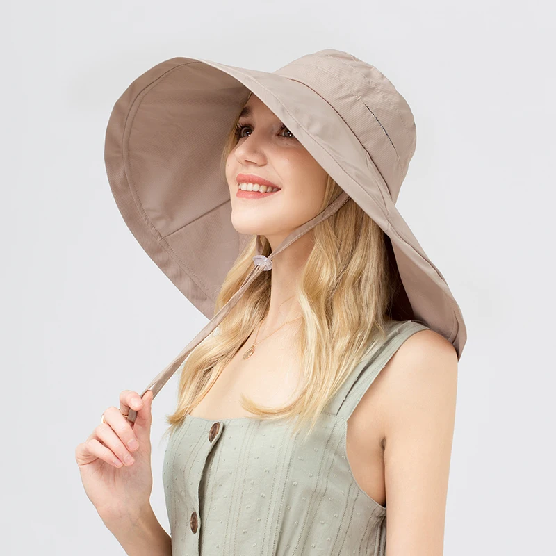Summer Fashion Big Bucket Hat Women Korean Sunscreen Big Brim Fishermen Hats Chapeau Bucket Caps Panama Big Size Gorro